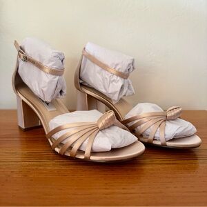 Nina Nidiah heeled evening sandal, pearl rose color, size 7.5